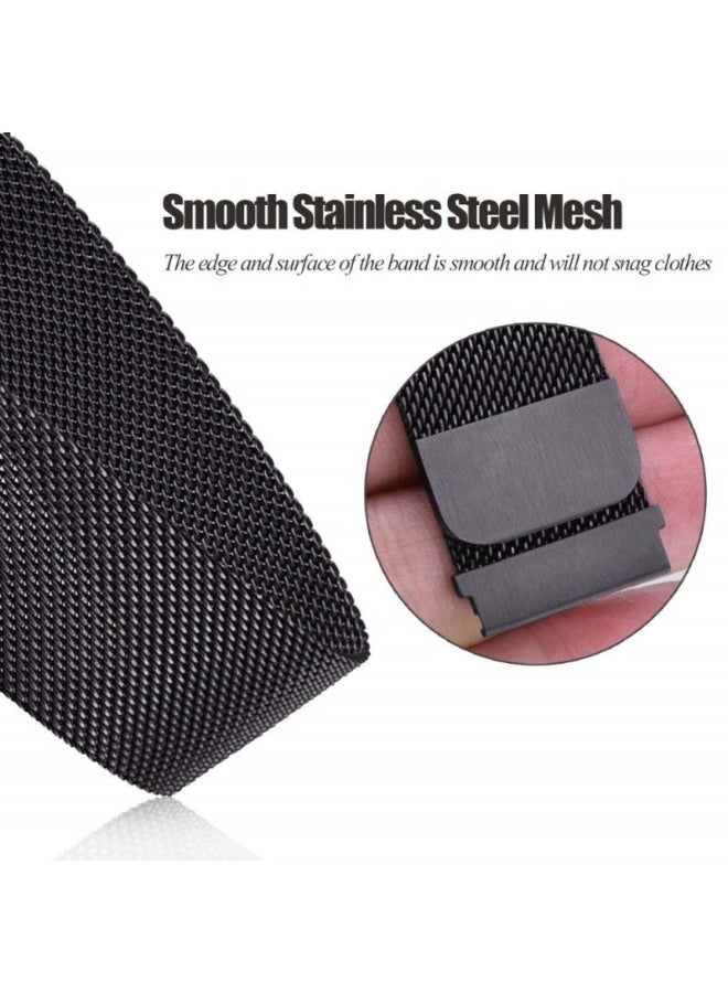 سوار مغناطيسي من الفولاذ المقاوم للصدأ مقاس 22 مم لساعة شاومي ريدمي 5 أكتيف/5 لايت - أسود - Image 5